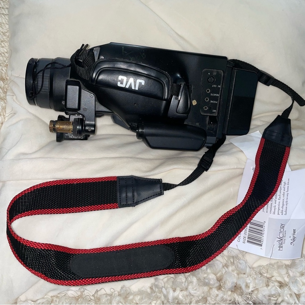 Vintage 1992 JVC Black Video Camera with Red Strap NOT TESTED